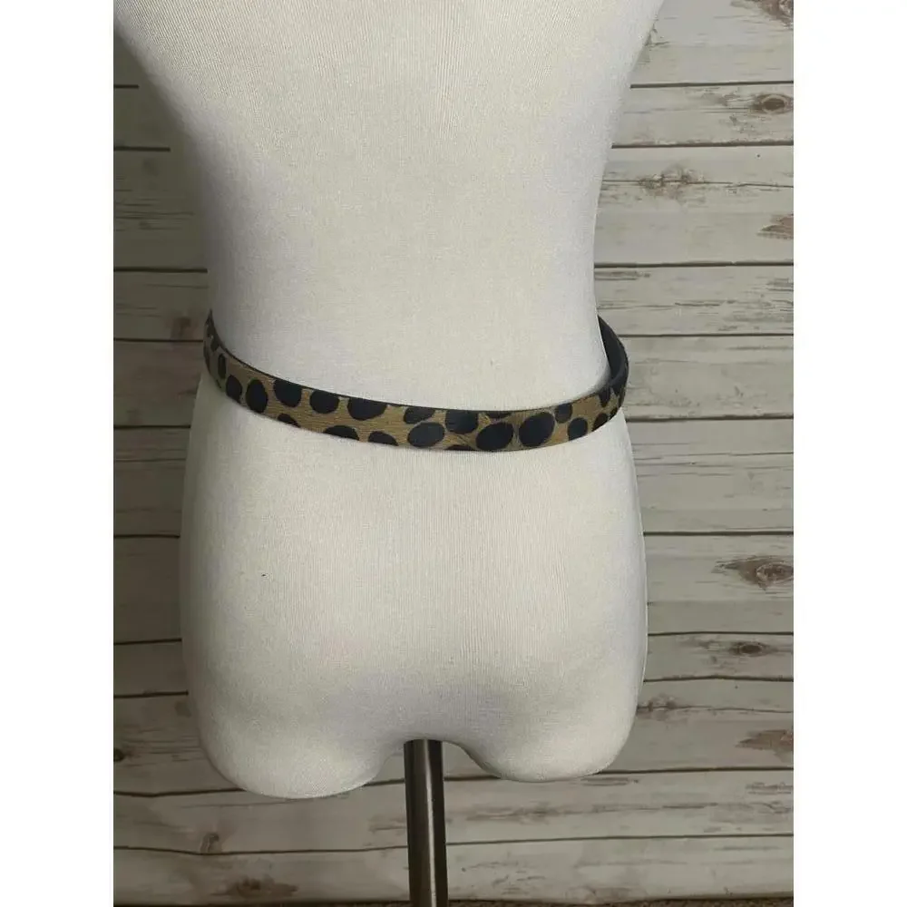 Vintage Casual Corner classic mob wife calf-hair leopard print belt Size Small
